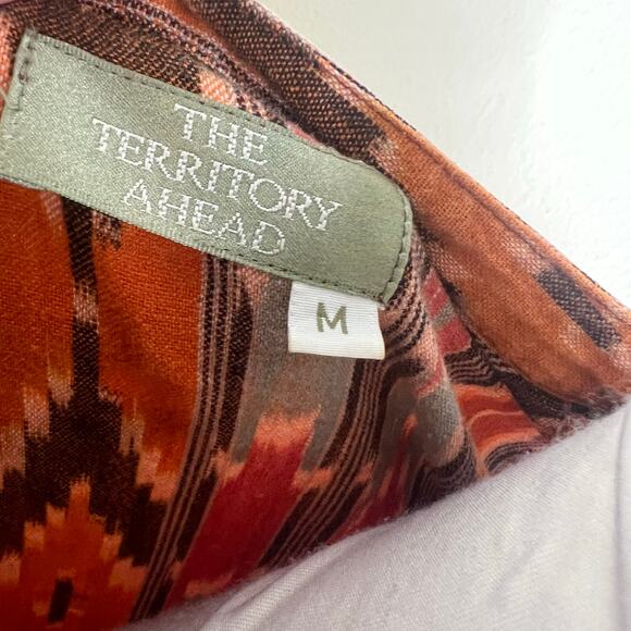 The Territory Ahead Top Med Sleeveless Button Tapestry Woven Southwestern Boho - Picture 6 of 6
